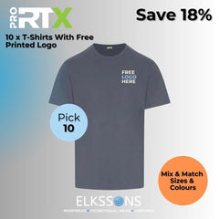 Printed T-Shirt Bundle – 10 Pack, Free Logo Included