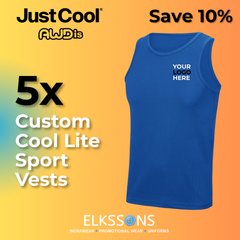 5 x Cool Sports Vests With Logo