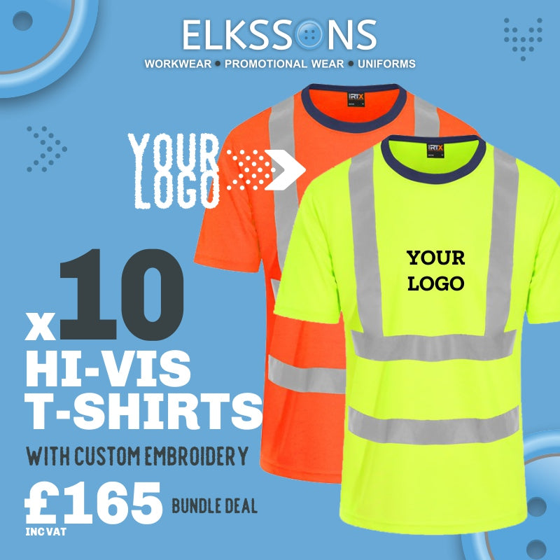 10 x Embroidered  Hi Vis T-Shirts