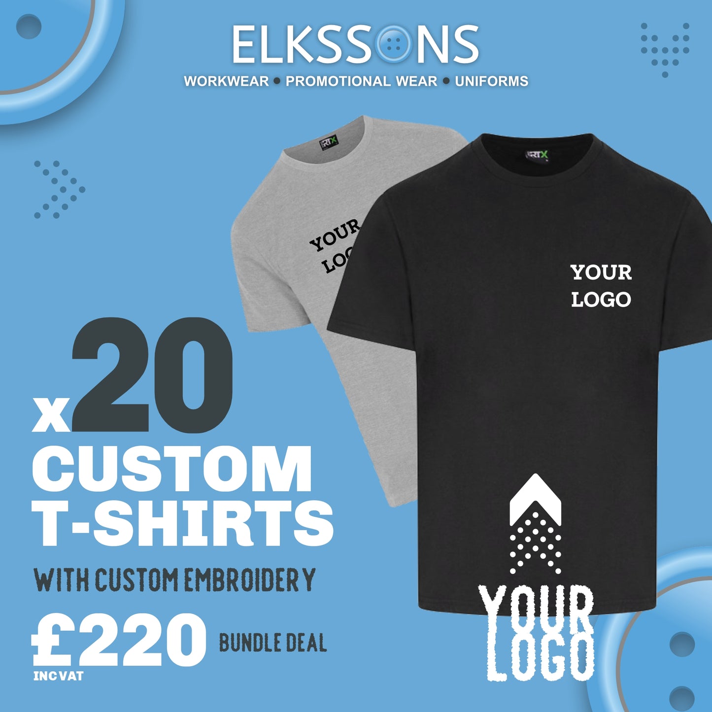 20 x Embroidered T-Shirt Workwear Bundle