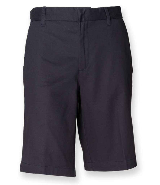 Henbury Ladies Flat Fronted Chino Shorts