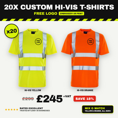 20x Custom Hi-Vis T-Shirts With Logo
