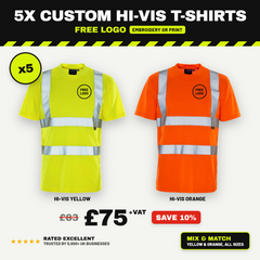5 x Custom Hi-Vis T-Shirts With Logo