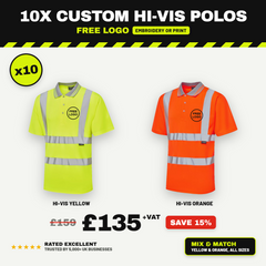 10 x Best Selling Hi-Vis Polos With Logo