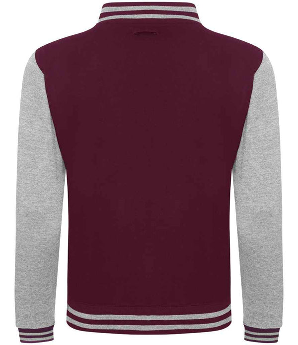 JH043 Burgundy/Heather Grey Back