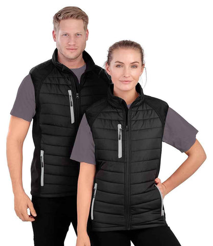 Result Genuine Recycled Black Compass Padded Gilet