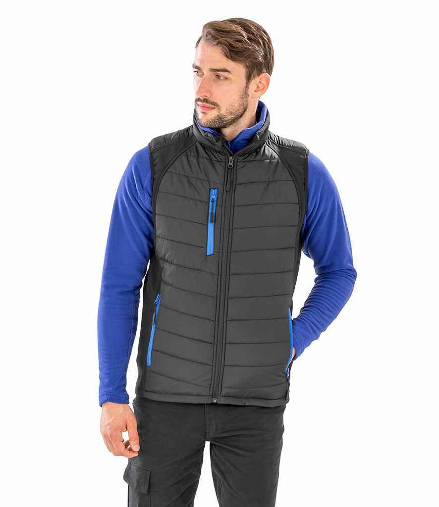 Result Genuine Recycled Black Compass Padded Gilet