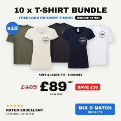 10 x Branded T-Shirts with Your Logo | Russell Classic | Men's & Ladies' Fit