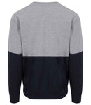 JH038 Heather Grey/New French Navy Back