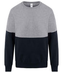 JH038 Heather Grey/New French Navy Front