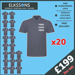 20 x Embroidered Polo Workwear Bundle - Elkssons