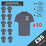 10 x Embroidered T-Shirt Workwear Bundle - Elkssons
